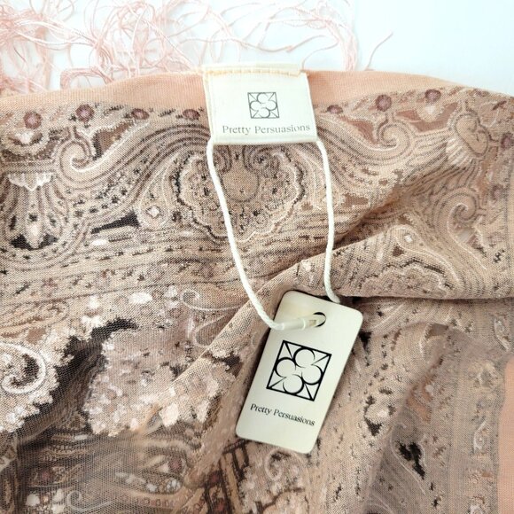 Pretty Persuasions Sheer Paisley Kimono Cardigan With Fringe Hem New with Tag - Picture 3 of 3